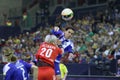 HANDBALL WOMEN EHF CHAMPIONS LEAGUE FINAL 4 Ã¢â¬â ZRK BUDUCNOST PODGORICA vs. ZRK VARDAR SKOPJE Royalty Free Stock Photo